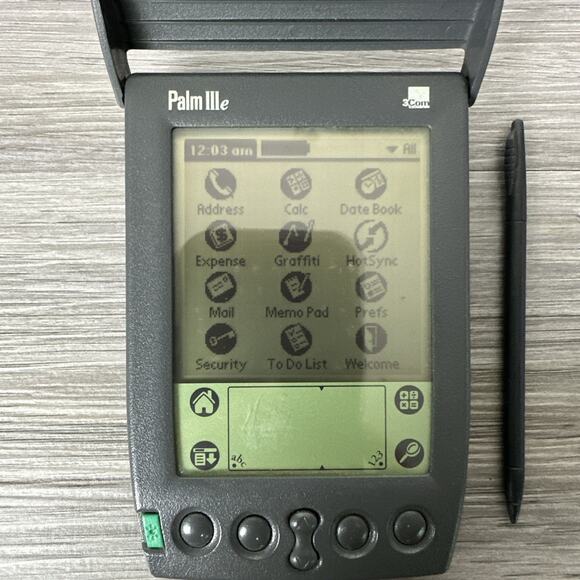 PALM IIIe 3 Com Handheld PDA with Metal Stylus and Plastic‎ Cover - Picture 2 of 11